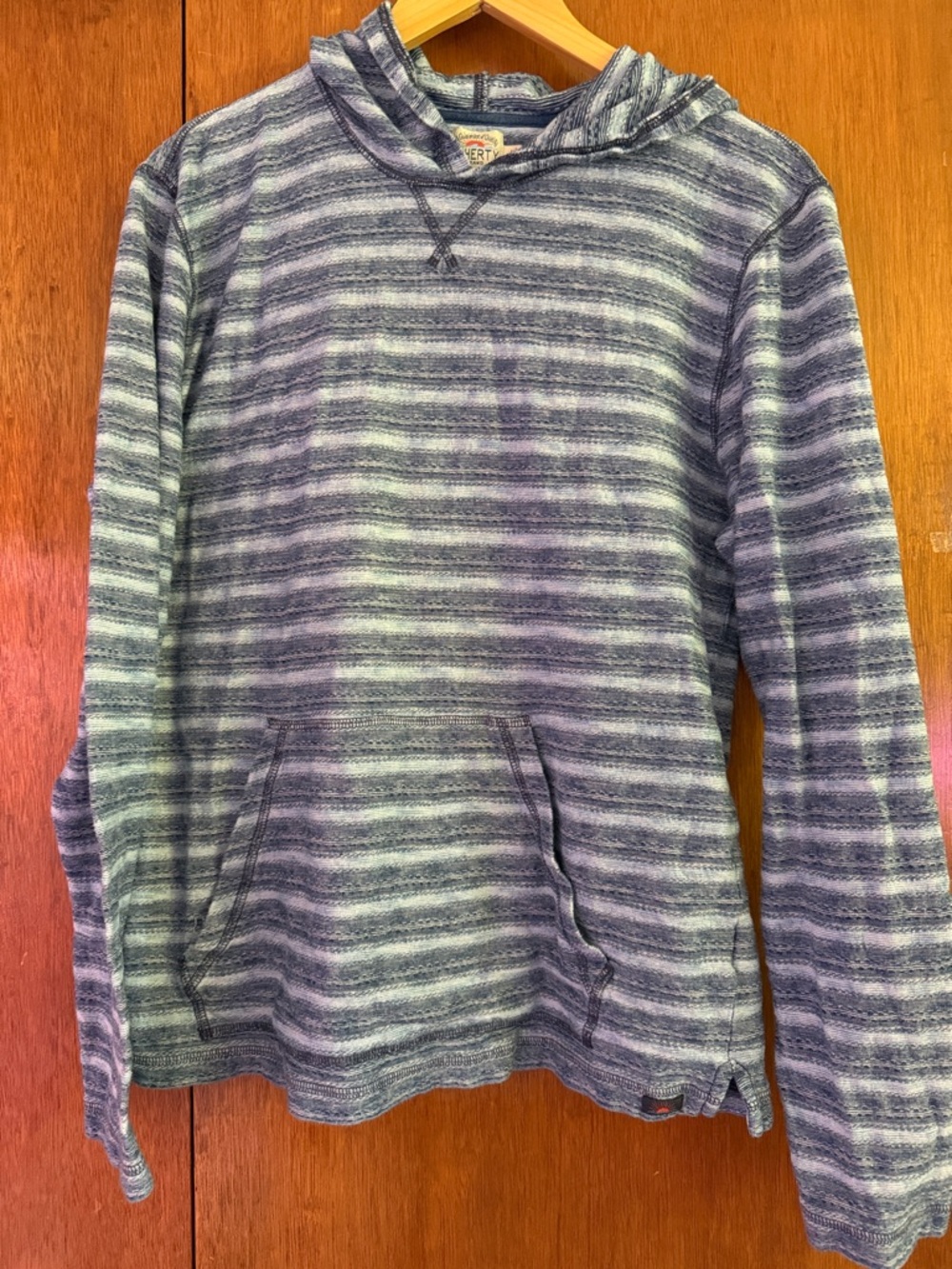 Faherty Blue Striped Hoodie